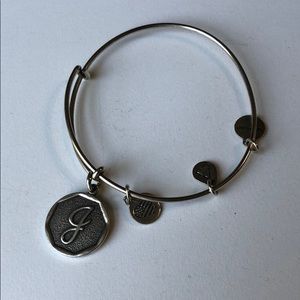 Silver “J” initial Alex & Ani bangle bracelet